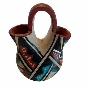 Tribal handmade decor mini vase unique boho